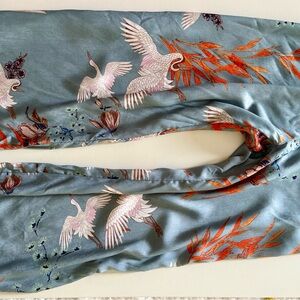 Floral Crane Print Pants Size L